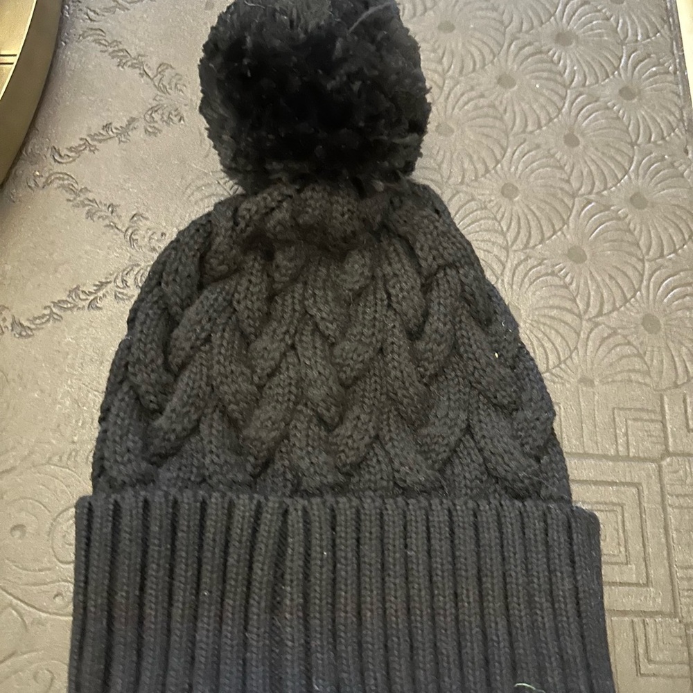 rag and bone Aron  Beanie  Pom Pom hat black nwt
